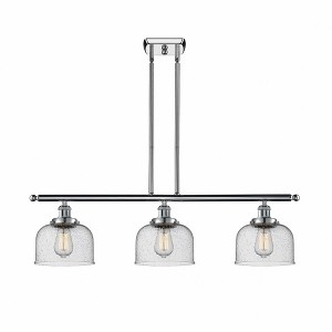 Bell - 3 Light Stem Hung Island In Industrial Style-11 Inches Tall and 36 Inches Wide - 1 of 1