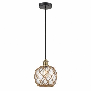 Farmhouse Rope - 1 Light Cord Hung Mini Pendant In Industrial Style-10.75 Inches Tall and 8 Inches Wide - 1 of 1