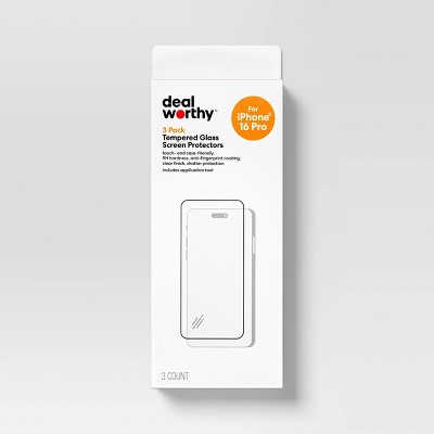 Apple iPhone 16 Pro Screen Protector Glass Shield 3pk - dealworthy™