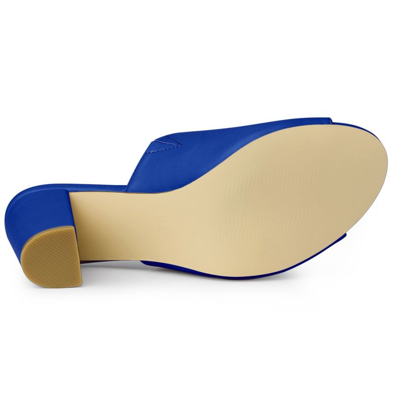 Allegra K Women's Slip-on Block Heel Slide Sandals, 5 of 7