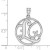 Black Bow Jewelry Rhodium Plated Sterling Silver Fancy Script Initial A-Z Pendant, 20mm - 4 of 4