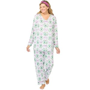 Dreams & Co.  V-Neck Pajama & Headband Set - 1 of 4
