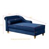 60.6" Velvet Chaise Lounge Chair with Hidden Storage, Modern Upholstered Recliner with Gold Legs for Bedroom Living Room-3irtyhousy - 4 of 4