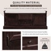 PAGED 42.5" L Distressed Storage Ottoman with Velvet Cushion, Entryway Bench with 2 Drawers and 2 Cabinets, Shoe Bench for Living Room, Entryway - 3 of 4