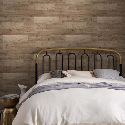 Bronx Light Brown Oak Wood Panel Removable Wallpaper Roll