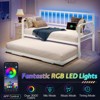 AMERLIFE Twin DayBed with Charging Station and LED Lights, Versatile Sofa Bed Frame with Steel Slat Support for Bedroom, Guest Room, Black - 3 of 4