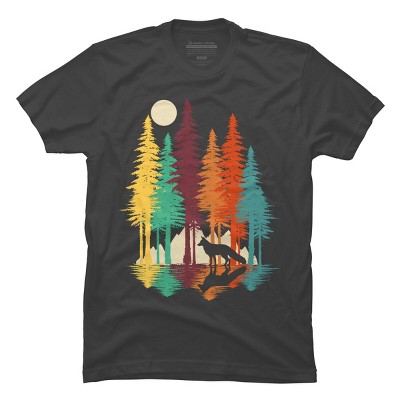 Men's Design By Humans Forest Fox By clingcling T-Shirt