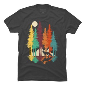 Men's Design By Humans Forest Fox By clingcling T-Shirt - 1 of 4