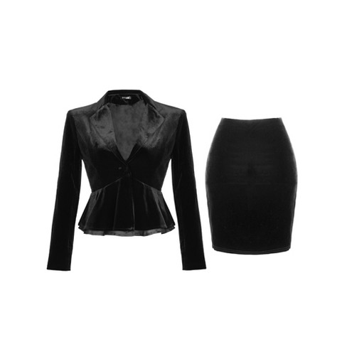 Women's 2 Piece Office Lady Business Suit Set 1 Button Blazer