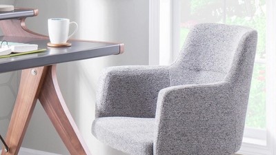 Modern Light Brown Faux Leather Accent Chair with Metal Legs
