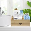 Sorbus Bamboo Supplies Organizer, 4-Compartment Wooden Box Caddy, Great for Makeup, Skincare, Office, & Pantry Storage - 4 of 4