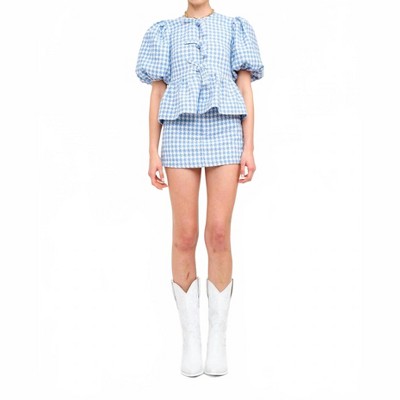 Women's Norah Houndstooth Blouse - Sofie the Label