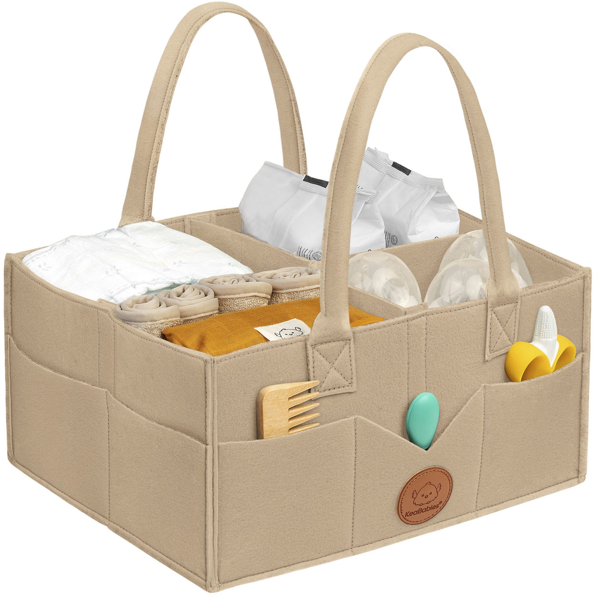 Original Baby Diaper Caddy Organizer, Large Storage Caddy Organizer for Nursery, Changing Table  (Taupe)