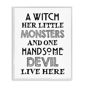 Stupell Industries Quirky Halloween Family Quote Striped Typography Phrase  Framed Giclee Art - 1 of 4
