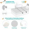 Safstar Baby Bedside Crib, Portable Foldable Bedside Bassinet w/Toy Arch, Music, Thick Mattress, Adjustable Height, Light Gray - 3 of 4