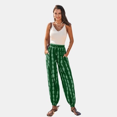 Women's Boho Chic Leaf Print Wide Leg Cover Up Pants - Cupshe