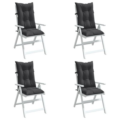vidaXL Highback Chair Cushions 4 pcs Melange Anthracite 47.2"x19.7"x2.8" Fabric