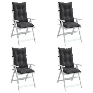 vidaXL Highback Chair Cushions 4 pcs Melange Anthracite 47.2"x19.7"x2.8" Fabric - 1 of 4