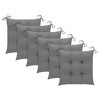 vidaXL Outdoor Chair Set of 6 Brown, Grey Solid Acacia wood, Polyester - 4 of 4
