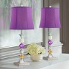 360 Lighting Bijoux Modern Table Lamps 25 1/2" High Set of 2 Clear Stacked Gem Purple Bell Shade for Bedroom Living Room Bedside Nightstand Office - 2 of 4