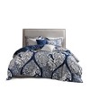 6 Pcs Gorgeous Damask Print Cotton Duvet Set, All Season Cozy Home Textile fits Lux Bedroom Decor - 4 of 4
