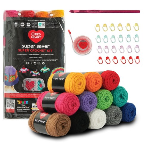 Jumblcrafts 24-yarn Crochet And Knitting Starter Kit With 2