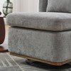 25.2" Chenille Armless Swivel Chair with Pillow and Metal Base - 2 of 4