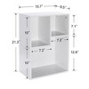 VECELO 3-Shelf Free Standing Bookcase for Home Office Living Room Open Display Organizer Storage Bookshelf, Oak Finish Decor Furniture - 3 of 4