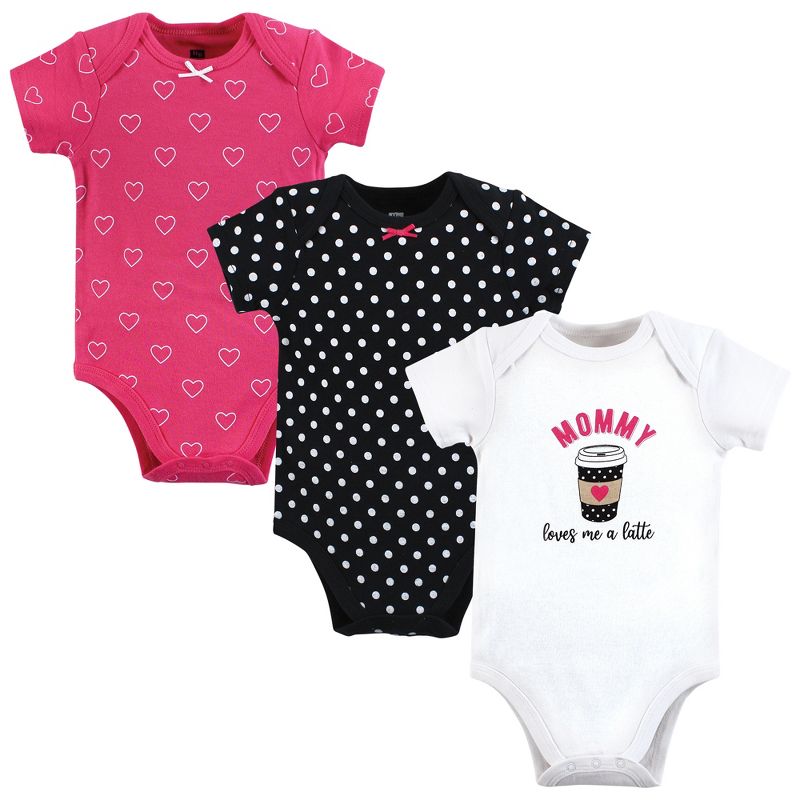 Hudson Baby Infant Girl Cotton Bodysuits, Mommy Latte, 1 of 7