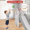 Kids Slide, 3 In 1 Toddler Slide with Basketball Hoop and Ball, Freestanding Baby Playset - 2 of 4