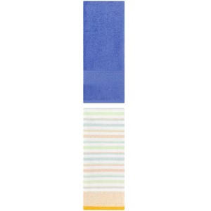 REGALWOVEN Striped Pattern Cotton Bathroom Hand Towel for Face Hair 13" x 30"/13" x 27" 2 Packs - 1 of 4