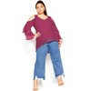 CITY CHIC | Women's Plus Size Hi Lo Cold Shoulder Top - sangria - 16W - 4 of 4