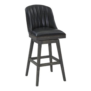 30" Journey Faux Leather Swivel Barstool with High-Density Foam - Armen Living - 1 of 4