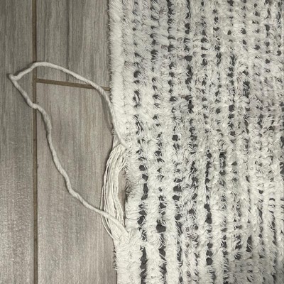 20x32 Spacedye Striped Bath Rug Gray/White - Threshold™