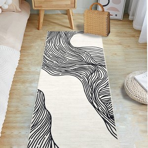 Coucheta Slip-Resistant Washable Rug – Synthetic Wool Low-Pile Carpet | Foldable Abstract Accent Mat for Living Room, Bedroom, Dining - 1 of 4