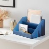 Large Desktop Organizer Shadow Blue - Brightroom™: Office Supplies Desk Shelf Organizer, Polypropylene, 7"x9"x12" - image 2 of 3