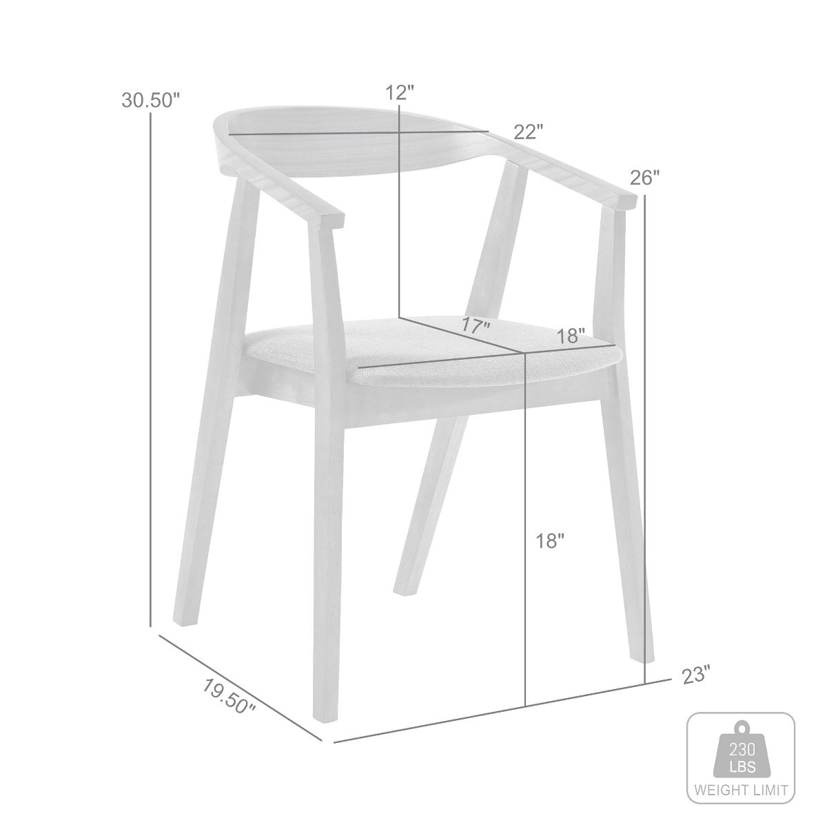 Santana Upholstered Wood Dining Chair - Set of 2 - thumbnail 8