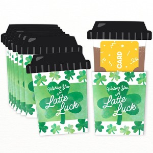 Big Dot of Happiness Shamrock St. Patrick’s Day Coffee Cup Gift Card Holders with Envelopes, Saint Paddy’s Day Latte Luck, Nifty Gifty Pack, Set of 8 - 1 of 4