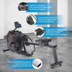 Plastic Steel Pipe Wood Grain Dual Resistance Magnetic Rowing Machine, Home Gym Equipment, Cardio Workout Machine, Full Body Fitness Exercise Machine - 1 of 4