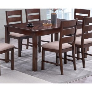 CAVINAS Dining Table Natural Solid Rubber Wood Rectangle Dining Table - 1 of 4