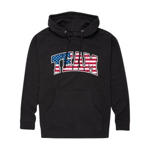 Men's - Instant Message - American Flag Team Graphic Fleece Pullover Hoodie - 1 of 4