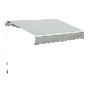 Resenkos Patio Awning, Outdoor Sun Shade Shelter Cover Awnings,12' x 10' Retractable Awning Patio Awnings Sun Shade Shelter with Manual Crank Handle, - 1 of 4