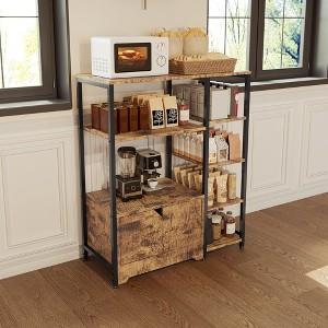 Coffee Bar Cabinet Station - 31.6" Farmhouse Small Coffee Stand Station with Doors - 1 of 4
