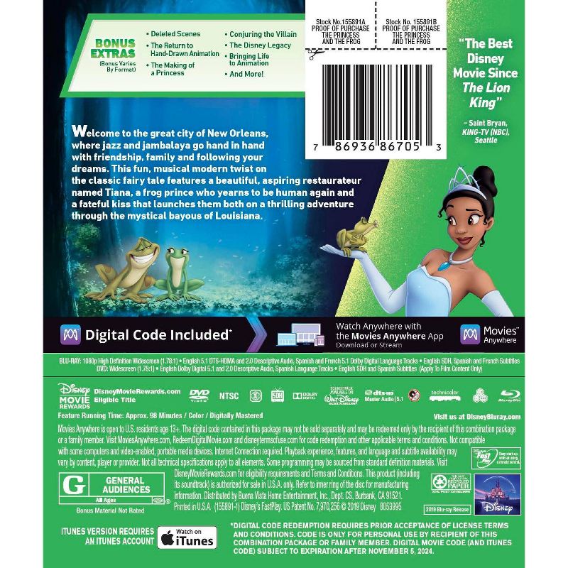 The Princess and The Frog (Blu-ray + DVD + Digital), 3 of 4