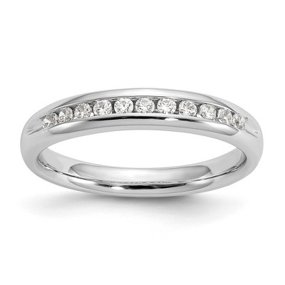 Black Bow Jewelry 14K White Gold 1/6 to 3/4Ctw Lab Created Diamond 11-Stone Channel Band