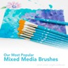 Princeton Select Artiste Brush Set No. 23, Synthetic Bristles, Short Handle Mixed Media Paintbrush, Jewel Blue, 7 Pieces - 4 of 4