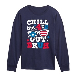 Boys' - Instant Message - Chill the 4th Out Bruh Long Sleeve Graphic T-Shirt - 1 of 4