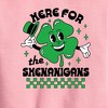 Boys' - Instant Message - St. Patrick's Day Here For The Shenanigans Graphic Long Sleeve Fleece Sweatshirt - 2 of 4