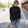 Amaryllis Women's Mock Neck Pullover Long Sleeves Cozy Knit Sweater - 4 of 4