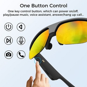 Sungale Polarized Bluetooth Smart Glasses - Mic, Open-Ear Stereo Sound, IP65 & 5-Hr Battery - Use for Music listening / Phone Calls - 1 of 4